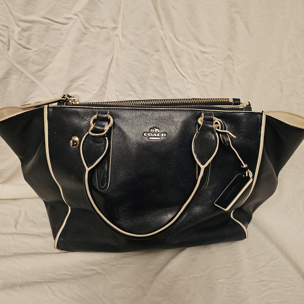 Coach Black and Cream Tote Bag